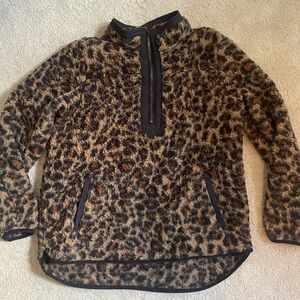 Animal Print Fleece Quarter-Zip Pullover